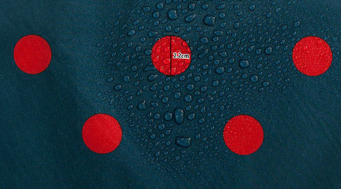 Waterproof Fabric 2.2 cm Red Dots on Navy - By the Yard 89613 392969-2