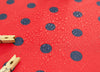 Waterproof Fabric 2.2 cm Navy Dots on Red - By the Yard 89614 392968-2