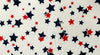 Waterproof Fabric - Red and Blue Stars on White - By the Yard 89617