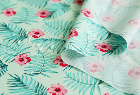 Hibiscus Flowers Waterproof Fabric, Hawaiian Waterproof, Aloha Waterproof - 59 Inches Wide - By the Yard 90587