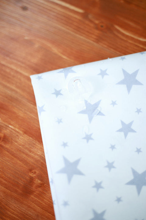 Stars Laminated Cotton Fabric, Laminated Oxford Fabric - Gray Stars - By the Yard (43 x 36") 93370 392379-2