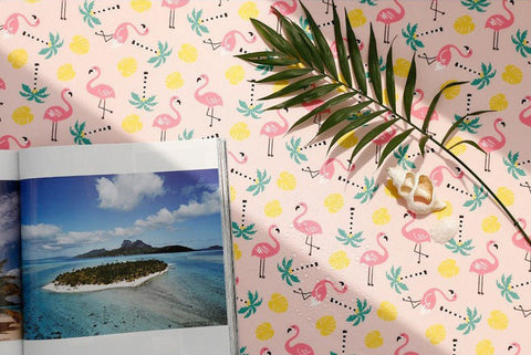 Pink Flamingo Waterproof Fabric - 59 Inches Wide - By the Yard 92770