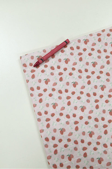 Strawberry Cotton Double Gauze Fabric - 59 Inches Wide - By the Yard 92525