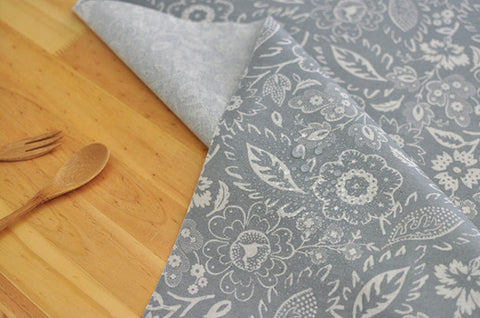 Laminated Cotton Linen Fabric - Grace in Gray - By the Yard 92876 - 465