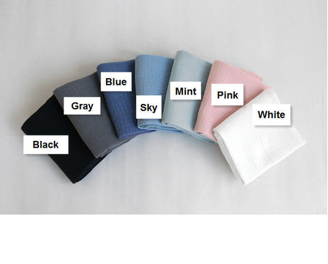 Wrinkled Cotton Gauze, Triple Layers - Crinkle Gauze, Yoryu Gauze - White, Pink, Mint, Sky, Blue, Gray or Black - 59" Wide - By the Yard V02