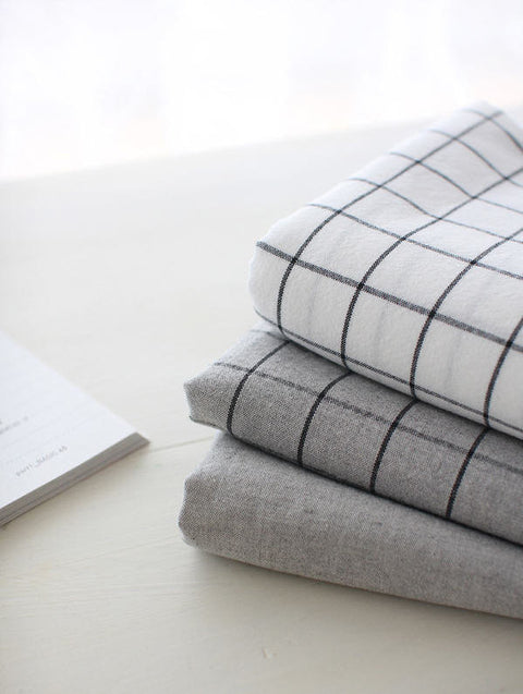 Gray Plaid Cotton Fabric, Yarn Dyed Fabric, Wide Fabric - 63 Inches Wide - Fabric By the Yard 99306
