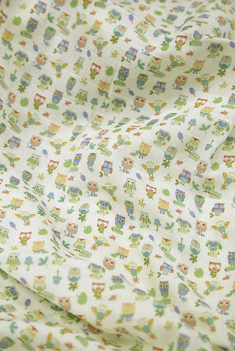 Owls Cotton Double Gauze Fabric - 59 Inches Wide - By the Yard 92509