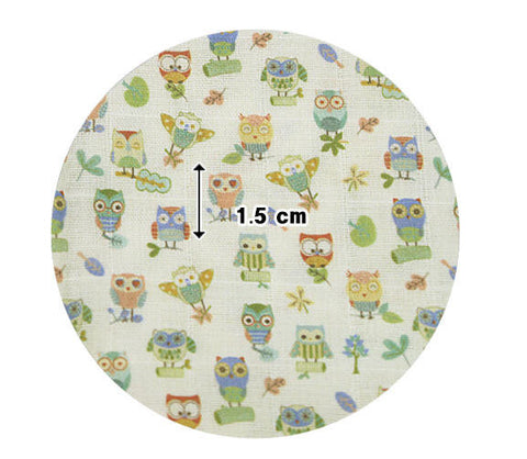 Owls Cotton Double Gauze Fabric - 59 Inches Wide - By the Yard 92509