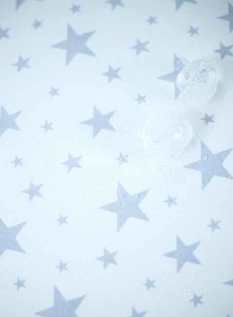 Stars Laminated Cotton Fabric, Laminated Oxford Fabric - Gray Stars - By the Yard (43 x 36") 93370 392379-2