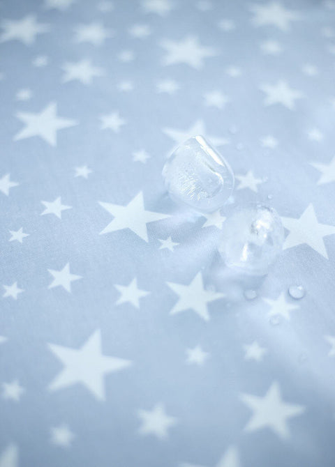 Stars Laminated Cotton Fabric, Laminated Oxford Fabric - White Stars on Gray - By the Yard (43 x 36") 93369