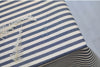 8 mm Navy Stripe Laminated Cotton Fabric - By the Yard 93010