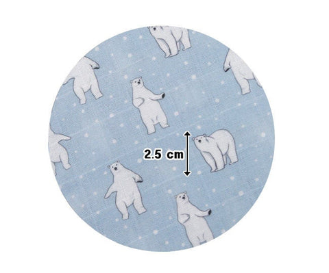 Polar Bears Cotton Double Gauze Fabric, Animal Print Cotton Gauze Fabric, Quality Korean Fabric - 59 Inches Wide - By the Yard /87796