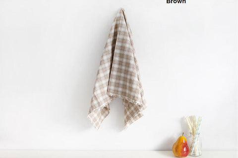 Brown Plaids Cotton Fabric, Quality Korean Fabric - By the Yard /69358