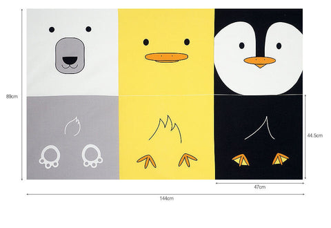 Animal Fabric Panel, Cushion Making Fabric - Duck, Polar Bear, Penguin - By the Cut /89710