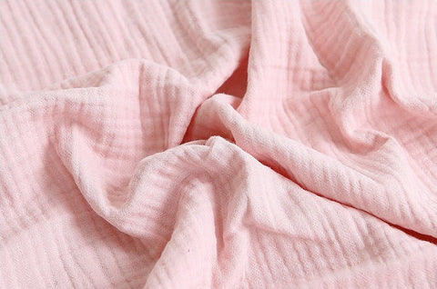 Wrinkled Cotton Gauze, Triple Layers - Crinkle Gauze, Yoryu Gauze - White, Pink, Mint, Sky, Blue, Gray or Black - 59" Wide - By the Yard V02