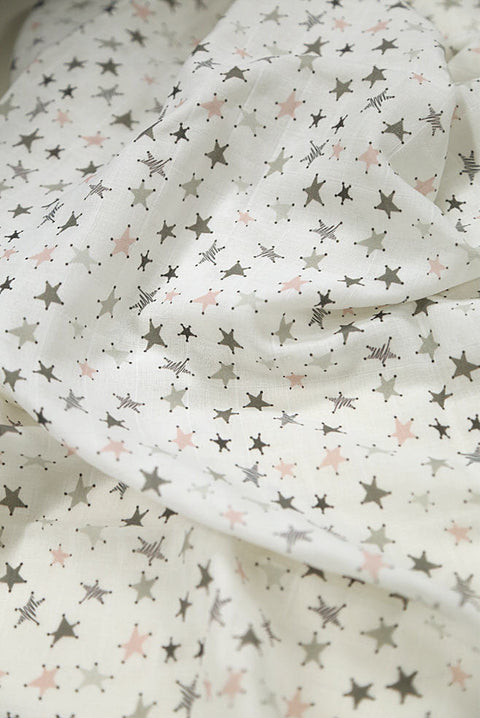 Stars Cotton Double Gauze Fabric - 59 Inches Wide - By the Yard 92503