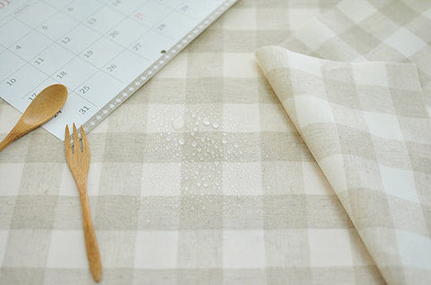 Laminated Linen Fabric - 3 cm Checkered - By the Yard 94554
