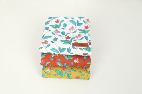 Wild Flowers Cotton Fabric, Floral Fabric, Mustard Cotton Fabric, Digital Printing - Fabric By the Yard 94352