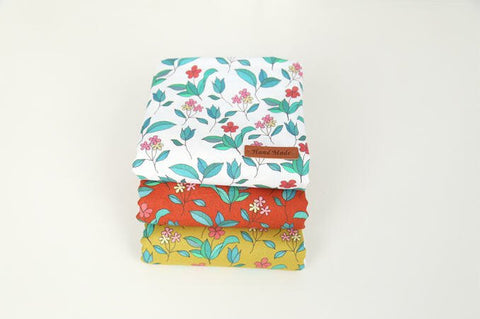 Wild Flowers Cotton Fabric, Floral Fabric, White Cotton Fabric, Digital Printing - Fabric By the Yard /89820
