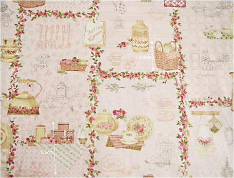 Pink Stripe Fabric, Pink Checker Fabric, Pink Flower Fabric - Fabric By the Yard 23711