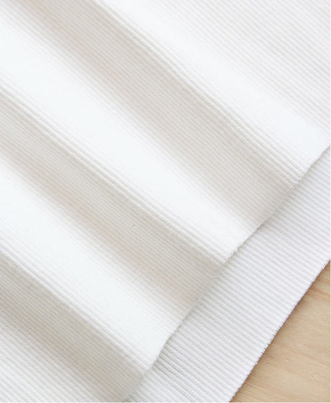 2x1 Ribbing Knit Fabric, Half Yard - Off White, Heather Gray or Black - 94899