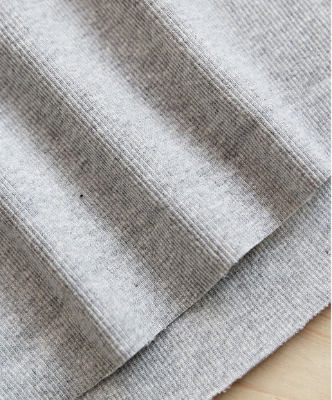2x1 Ribbing Knit Fabric, Half Yard - Off White, Heather Gray or Black - 94899