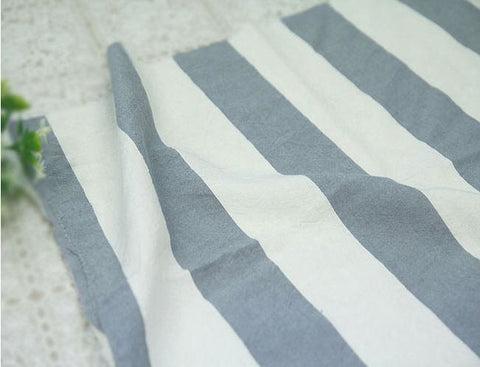Gray Stripes Cotton Fabric, Gray Fabric, Washing Cotton - Fabric By the Yard 83340