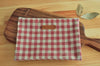 Laminated 1 cm Country Check Cotton Fabric in Red - By the Yard 96873