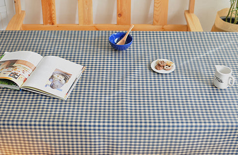 Laminated 1 cm Country Check Cotton Fabric in Navy - By the Yard 96871