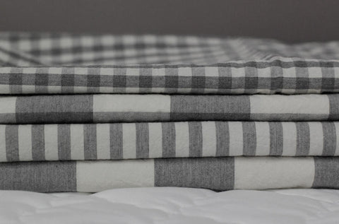 Gray Stripes Gray Plaid Cotton Fabric, Washing Cotton - By the Yard 96941 92587-1