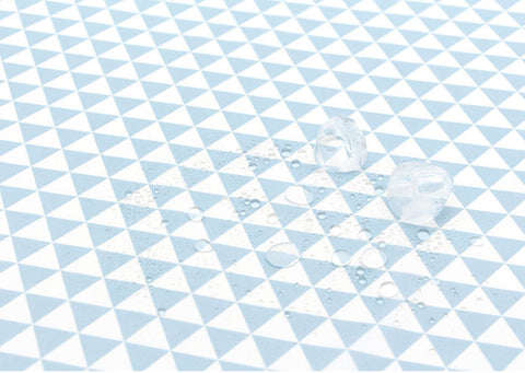 Waterproof Fabric, Light Blue Triangles, Geometric - 59 Inches Wide - By the Yard 73536 GJ 387635-w