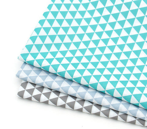 Waterproof Fabric, Light Blue Triangles, Geometric - 59 Inches Wide - By the Yard 73536 GJ 387635-w