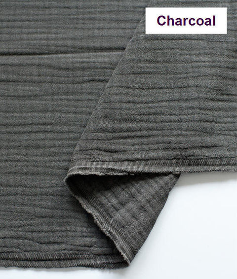 Wrinkled Gauze, Triple Gauze, Crinkle Gauze - Sky, Blue, Purple, Charcoal, Yellow, Green, Orange or Red - 59" Wide - By the Yard 95256