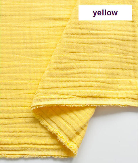 Wrinkled Gauze, Triple Gauze, Crinkle Gauze - Sky, Blue, Purple, Charcoal, Yellow, Green, Orange or Red - 59" Wide - By the Yard 95256