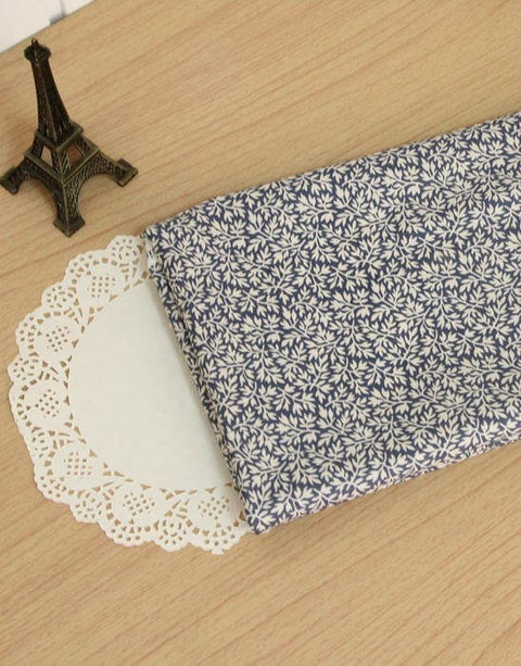 Leaf Cotton Fabric - Gray, Brown or Navy - By the Yard 97463