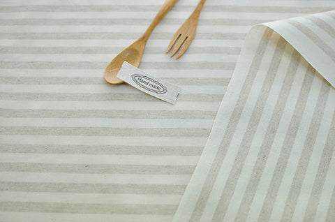 Laminated Linen Fabric - 1 cm Stripe - By the Yard 94553 90203-1