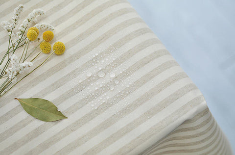 Laminated Linen Fabric - 1 cm Stripe - By the Yard 94553 90203-1