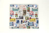 Vintage Postal Stamps Cotton Fabric, Digital Printing - Fabric By the Yard /91993
