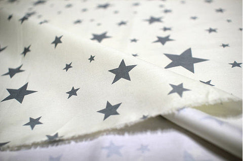 Gray Stars Oxford Cotton Fabric - Fabric By the Yard 96492