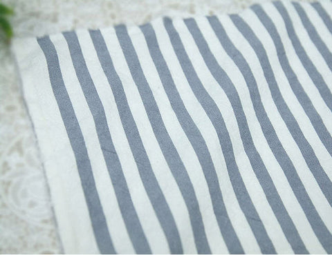 Gray Stripes Cotton Fabric, Gray Fabric, Washing Cotton - Fabric By the Yard 83340