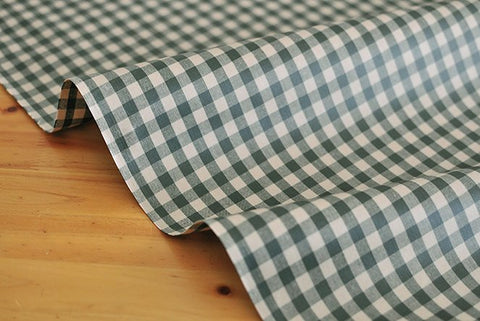 Laminated 1 cm Country Check Cotton Fabric in Khaki - By the Yard 96872