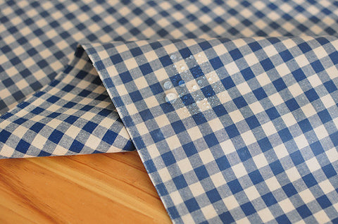 Laminated 1 cm Country Check Cotton Fabric in Navy - By the Yard 96871