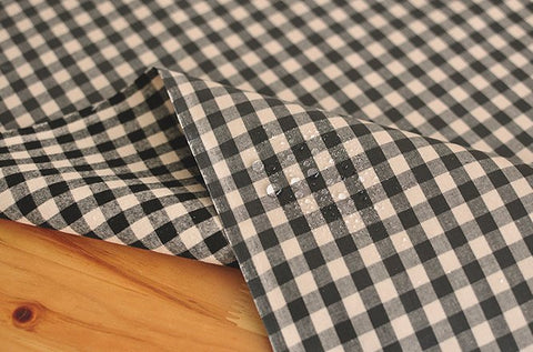 Laminated 1 cm Country Check Cotton Fabric in Black - By the Yard 96869