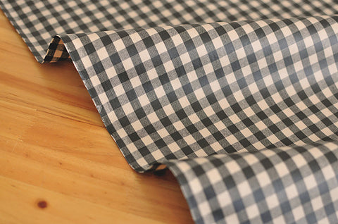 Laminated 1 cm Country Check Cotton Fabric in Black - By the Yard 96869