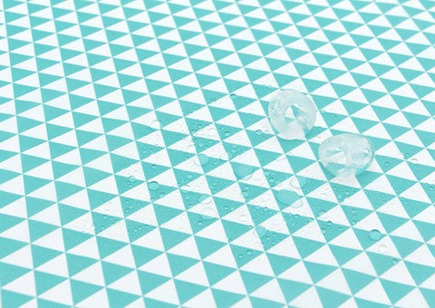 Waterproof Fabric, Mint Triangles, Geometric - 59 Inches Wide - By the Yard 73535 GJ