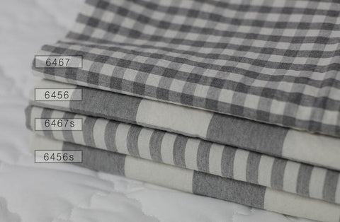 Gray Stripes Gray Plaid Cotton Fabric, Washing Cotton - By the Yard 96941 92587-1