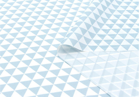 Waterproof Fabric, Light Blue Triangles, Geometric - 59 Inches Wide - By the Yard 73536 GJ 387635-w