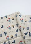 Cactus Cotton Linen Fabric, Blue, 57" Wide - By the Yard V01 88185