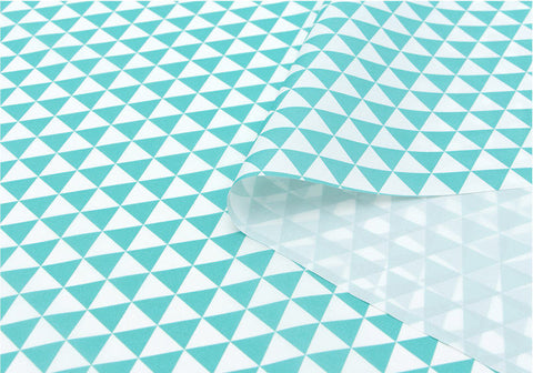 Waterproof Fabric, Mint Triangles, Geometric - 59 Inches Wide - By the Yard 73535 GJ