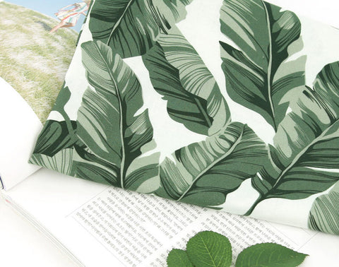 Dark Green Leaves Cotton Fabric - By the Yard 101162